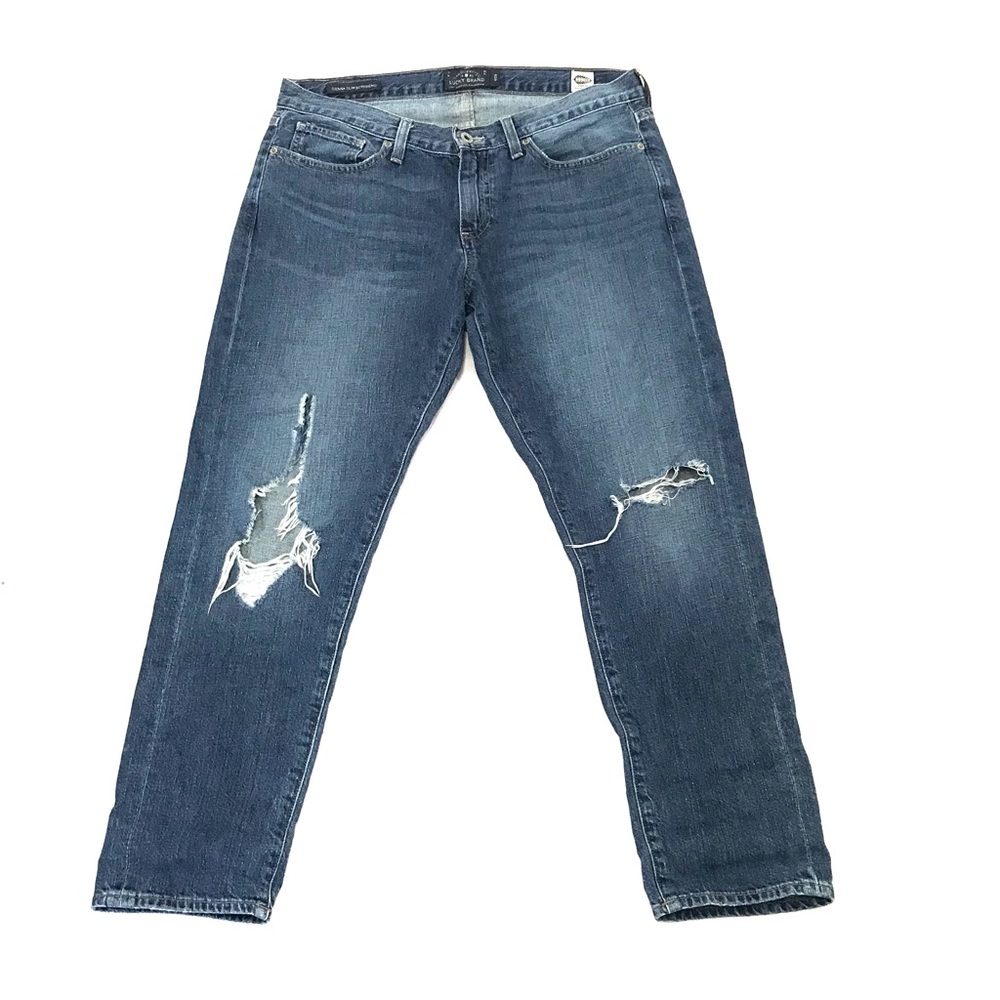 Lucky Brand Jeans Sienna Slim Boyfriend Womens 8/29 Distressed Dark Wash Blue